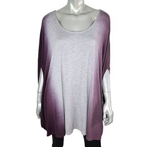 Lane Bryant Ombré Purple Gray Poncho Top Womens Plus Size 22/24 3X